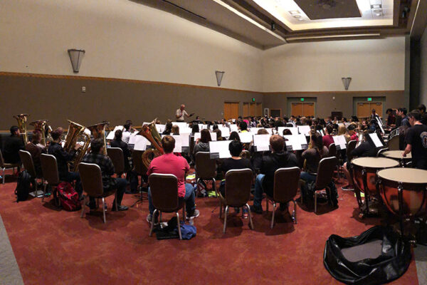 symphony rehearsing