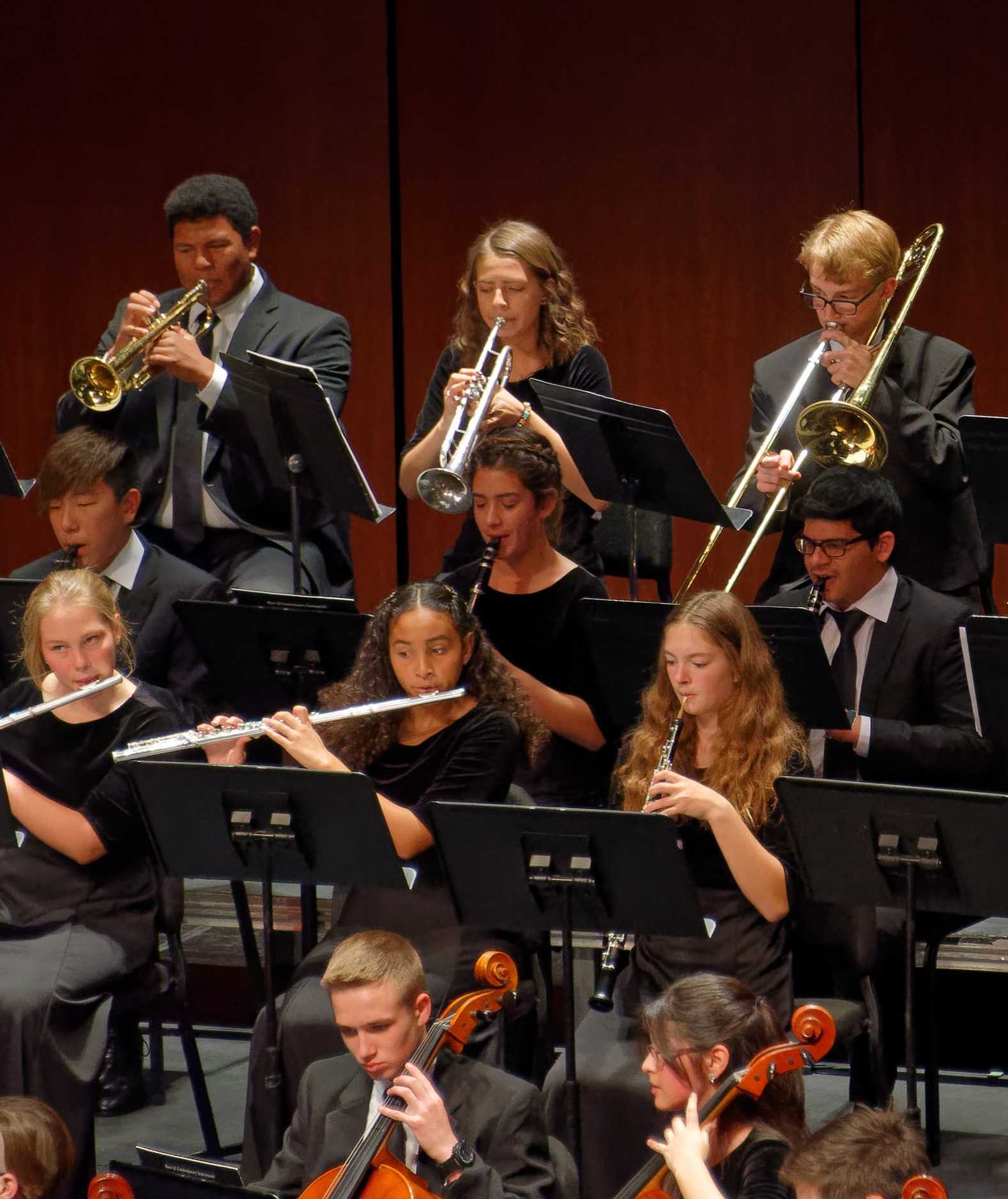 winds and brass students performing
