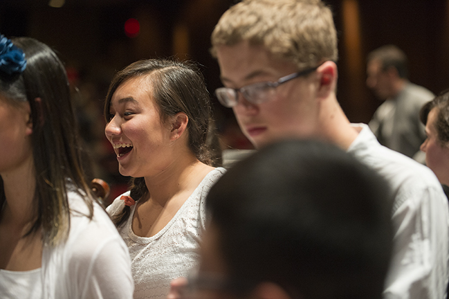students laughing