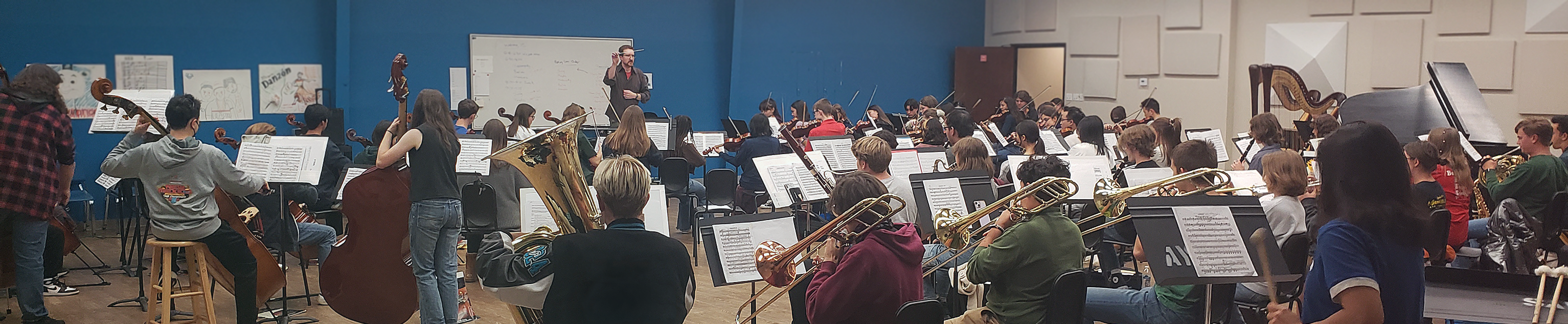 students rehearsing