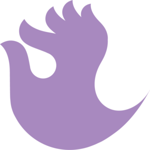 purple hand logo badge