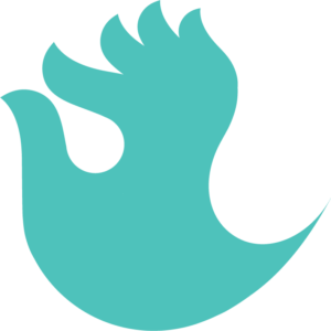 teal hand logo badge
